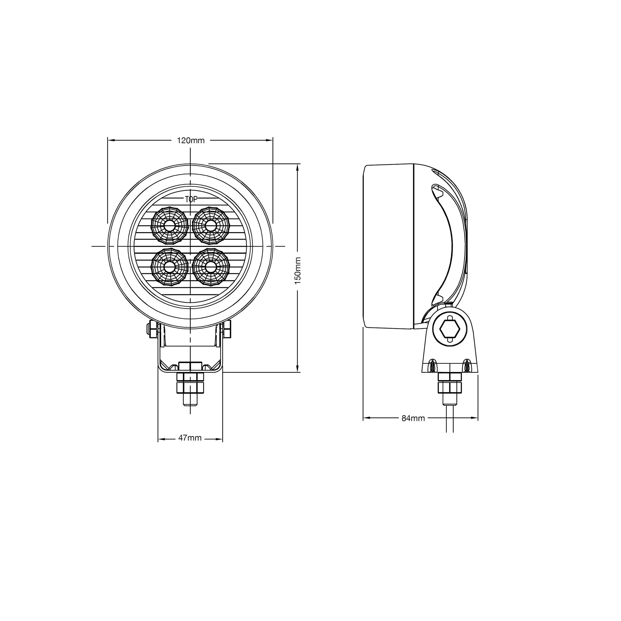 RCV9590 TruckMaster LED Work Light tech spec